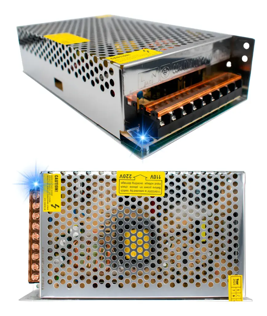 FUENTE SWITCHING 12VDC | 20A IDEAL PARA ALIMENTAR VARIAS CAMARAS (GABINETE ALUMINIO CON BORNERA)