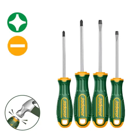 JDSSA404 - KIT DE DESTORNILLADORES-4PIEZAS- PLANOSL5.5 X 100MM + PLANO SL6.5 X 150MM + PHILLIPS H1 X 100MM + PHILLIPS PH2 X 150MM