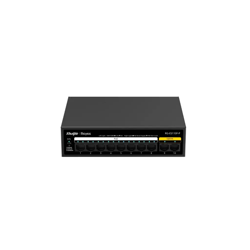 SWITCH DE ESCRITORIO 10/100 + UPLINK, NO ADM, POE 
