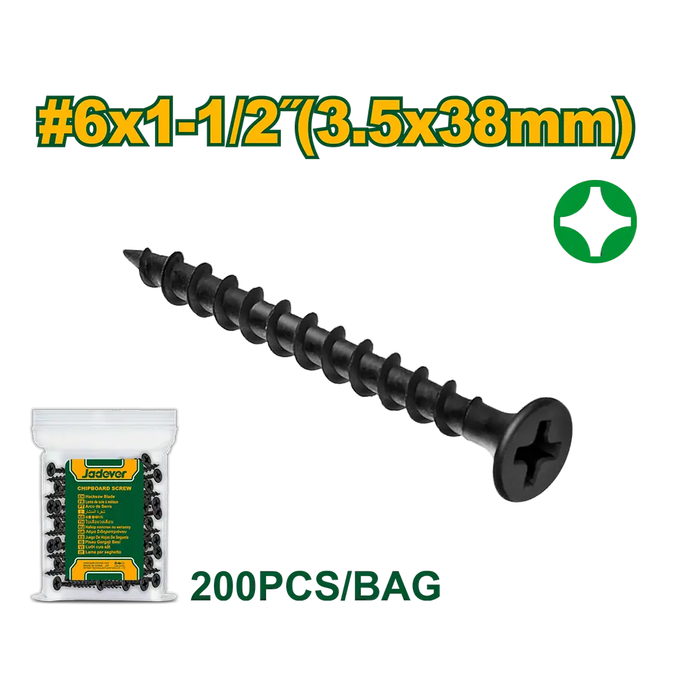 TORNILLO DRYWALL #6X1-1/2 (3.5X38MM) X 200 UNIDADES 