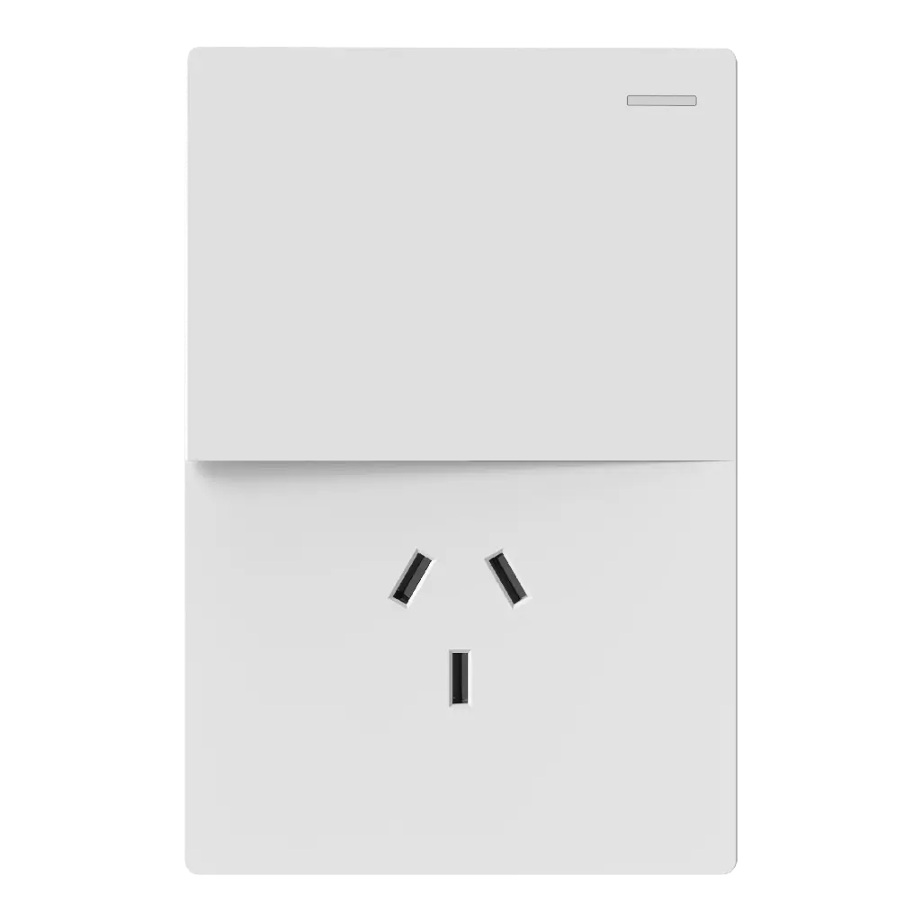 TECLA Y TOMACORRIENTE MILAN BLANCO MACROLED, 1CANAL, AC 250V, 10A MAX." BASTIDOR METALICO