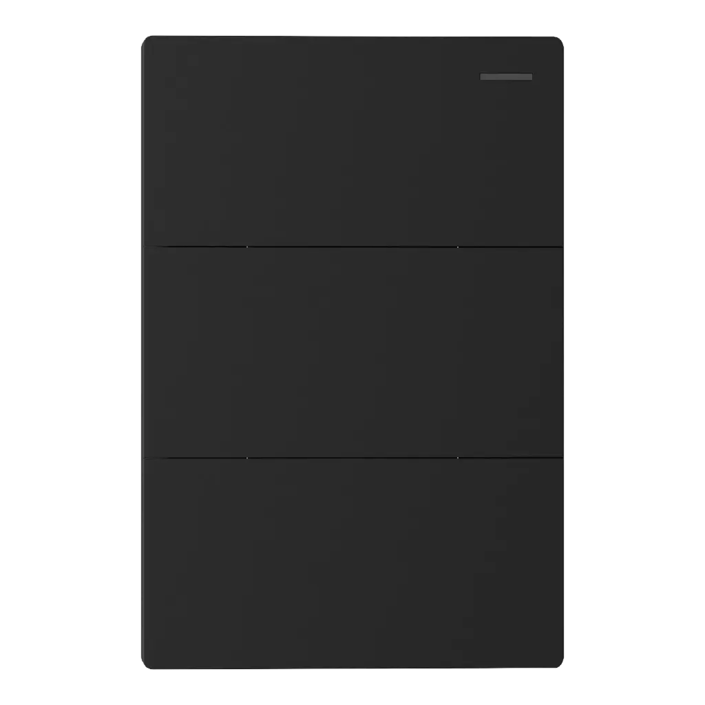 TECLA MILAN NEGRO MACROLED, 3 CANAL, 2 VIAS, AC 250V, 10A MAX. BASTIDOR METALICO