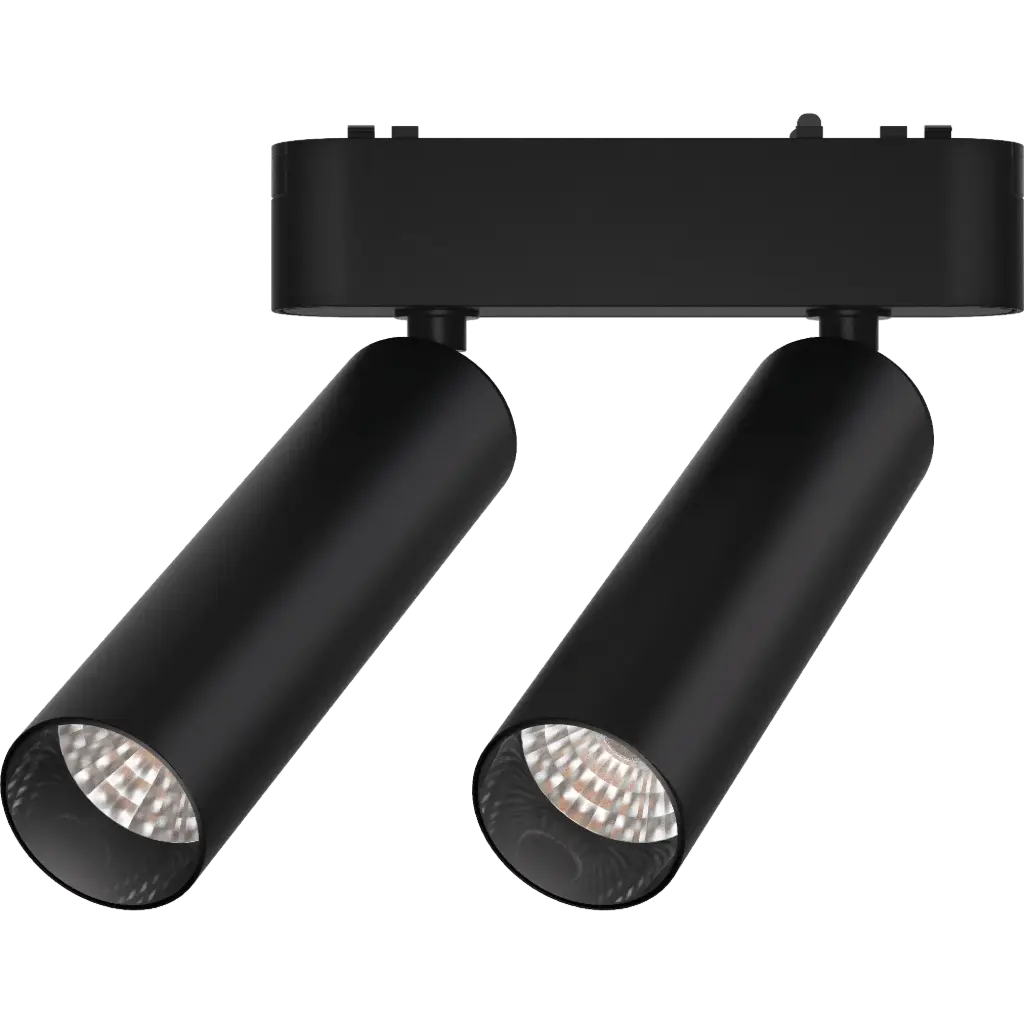 CABEZAL MOVIL DOBLE ANTIDESLUMBRAMIENTO NEGRO PARA RIEL MAGNETICO SKYLINE ø31MM MACROLED, DC48V, 14W, 2700K, 15°, RA>90
