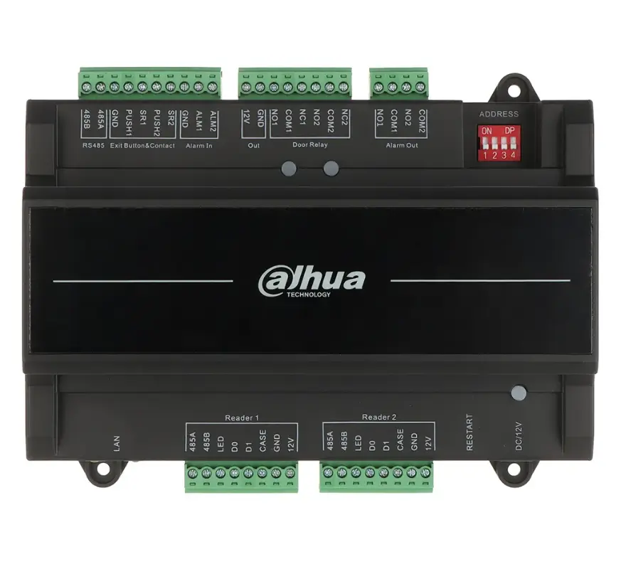 2 Door 1 way Access Controller RS-485 Wiegand26&34 PoE Plástico