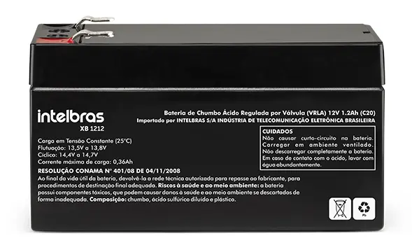 Bateria 12V 1,2A compatible con panel de incendio CIC06L/CIE1060 se requiere dos baterias por panel.