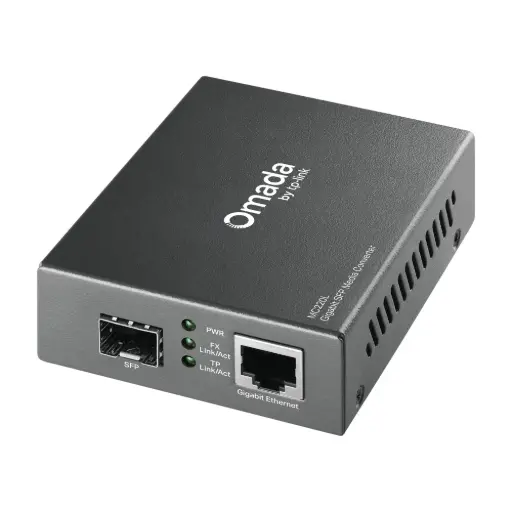[MC220L] TP-Link MC220L convertidor multimedia de red 1000 Mbit/s Multimodo, Monomodo Negro. Omada Gigabit SFP Media Converter