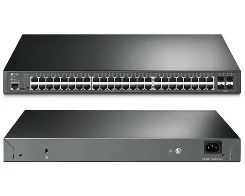 [TL-SG3452P] TP-Link Omada SG3452P dispositivo de red Administrado L2/L3 Gigabit Ethernet (10/100/1000) Energía sobre Ethernet (PoE) 1U Negro. Omada 52-Port Gigabit L2+ Managed Switch with 48-Port PoE+