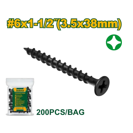 [JDXS1914] TORNILLO DRYWALL #6X1-1/2 (3.5X38MM) X 200 UNIDADES 