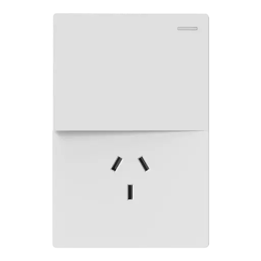 [MILAN-1CN-1TC-B] TECLA Y TOMACORRIENTE MILAN BLANCO MACROLED, 1CANAL, AC 250V, 10A MAX." BASTIDOR METALICO