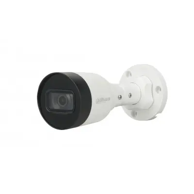 [IPC-HFW1230S1P-A-0280B-S5-QH2] Cámara Bullet IP de 2 MP con Infrarrojos, Audio y Lente Fijo / Resolución: 2 MP (1920 × 1080) a 25/30 fps. / Audio: Micrófono incorporado./ Lente: Fijo de 2.8 mm. /Visión Nocturna: Infrarrojos (IR) inteligentes con alcance de hasta 30 metros. / Compresión: Smart H.265+ / Smart H.264+. / Funciones de Video: DWDR, 3D NR, HLC, BLC, marca de agua digital y rotación de imagen (90°/180°/270°)./Inteligencia: Detección de movimiento y detección de anomalías (desconexión de red, conflicto de IP, acceso ilegal). /Alimentación: 12 VDC / PoE (802.3af)./ Protección: IP67 (Resistencia a la intemperie). /Carcasa: Metal y plástico.