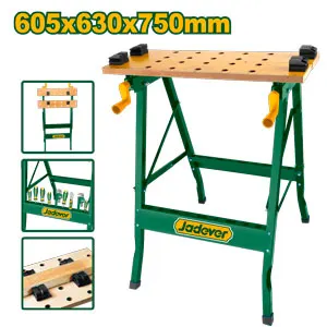 [JDWE1525] BANCO DE TRABAJO PLEGABLE, CAPACIDAD DE CARGA 100KG, DIMENSIONES ABIERTO 605X630X750MM, PLEGADO 605X150X920MM, INCLUYE PIEZAS DE FIJACION, TABLERO IMPRESO CON REGLA Y TRANSPORTADOR