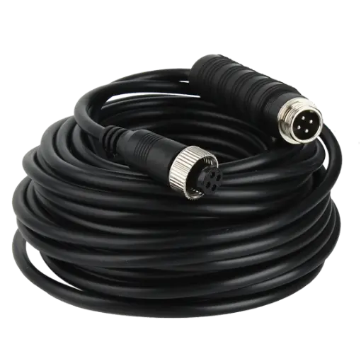 CABLE DE EXTENSION PARA CAMARAS ANALOGICAS; PUERTO HEMBRA DE AVIACION M12-4PIN A PUERTO MACHO DE AVIACION M12-4PIN