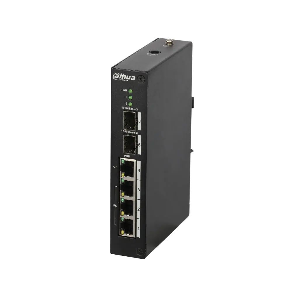Switch Industrial Administrable 4P:PoE (1Gbps) + 2P:SFP (1Gbps)