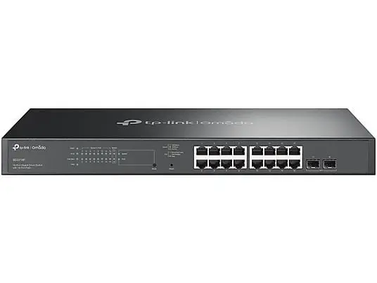 TP-Link Omada SG2218P dispositivo de red Administrado L2/L2+ Gigabit Ethernet (10/100/1000) Energía sobre Ethernet (PoE) 1U Negro. Omada 18-Port Gigabit Smart Switch with 16-Port PoE+