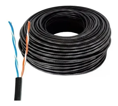 [UTP-C&GNET-5E-EXT-050-2P] CABLE UTP C&G NET 2PS 305MTS 0,50MM CAT5E VAINA SIMPLE NEGRA PVC EXTERIOR 100% COBRE