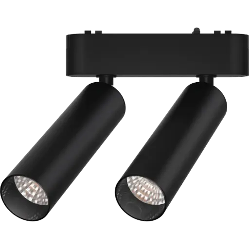 [RMS-CMD-N-14W-15-G-WW] CABEZAL MOVIL DOBLE ANTIDESLUMBRAMIENTO NEGRO PARA RIEL MAGNETICO SKYLINE ø31MM MACROLED, DC48V, 14W, 2700K, 15°, RA>90